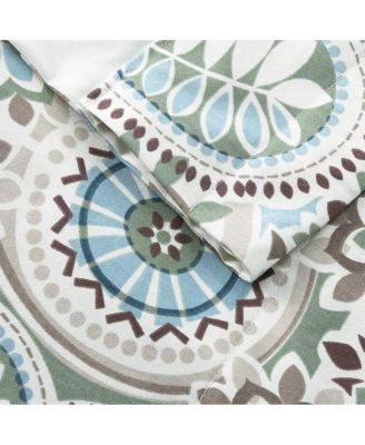 Paisley Prism Tailored 3" Rod Pocket Curtain Panel Pair with Tie Backs 100" x 84" Latte