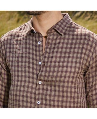 Men's Mocha Brown Bi-Check Shirt