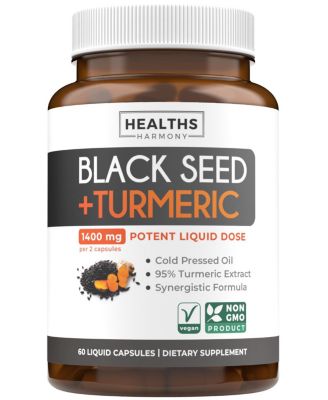 Black Seed Oil + Turmeric Liquid Capsules, 60ct