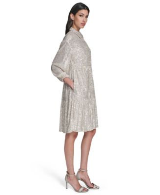 Women's 3/4-Sleeve Sequin Embellished Dress