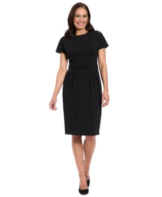 London Times - Petite Short-Sleeve Sheath Dress
