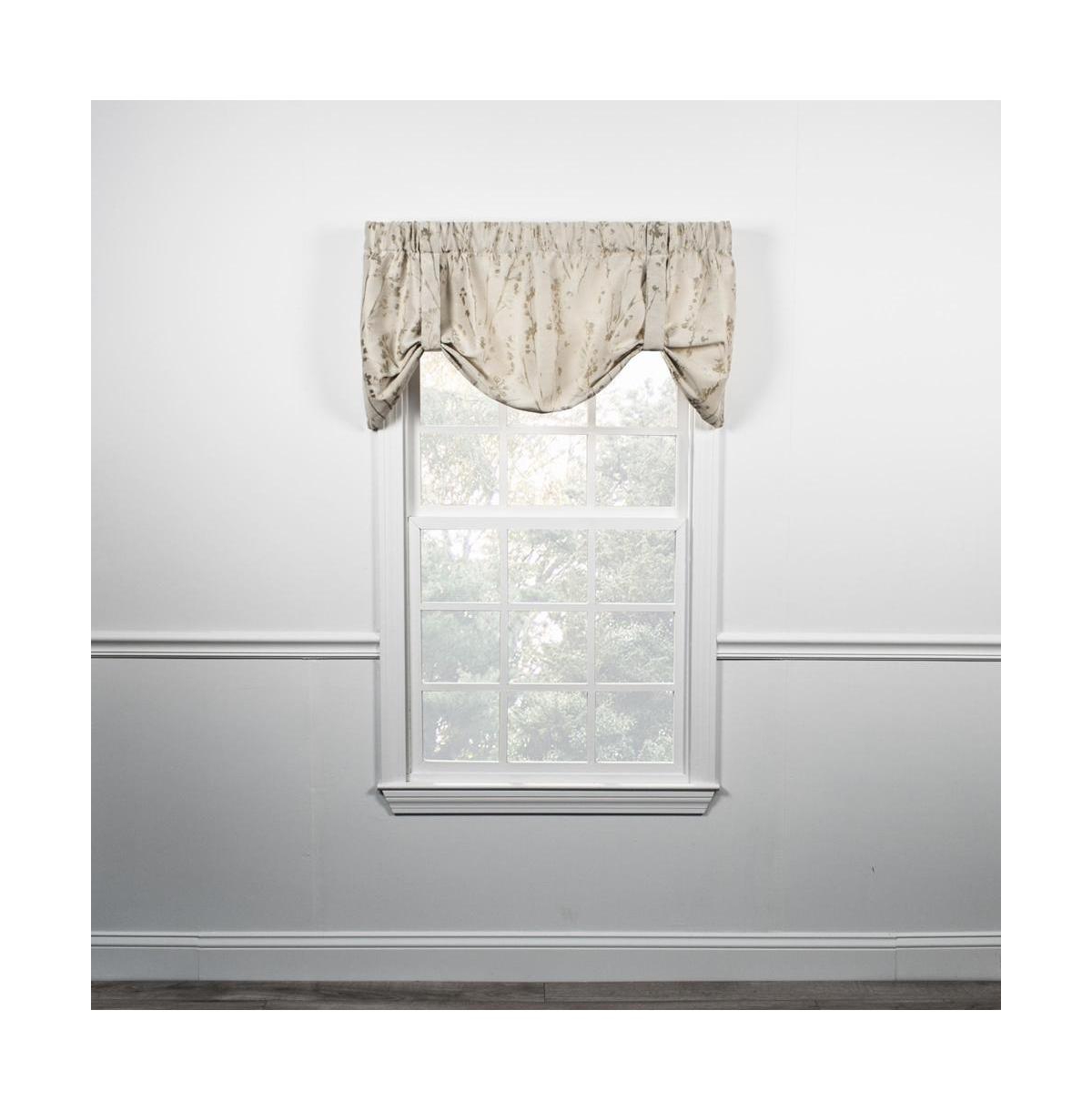Ellis Curtain Meadow High Quality Room Darkening Solid Natural Stylish Color Lined Tie-Up Window Valance - 50 x22" - 50" x 22" Linen