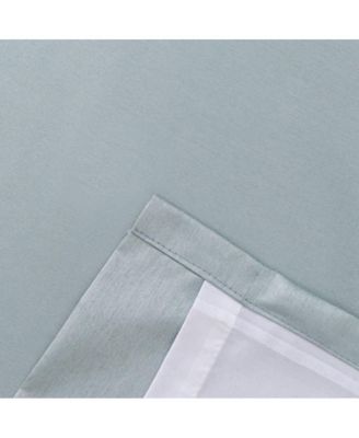 Luna Faux-Silk Rod Pocket/Back Tab Tailored Pairs - 100x84", Blue