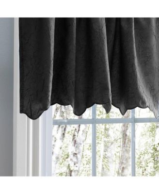 Portland Crushed Taffeta Rod Pocket Valance - 48x15", Black