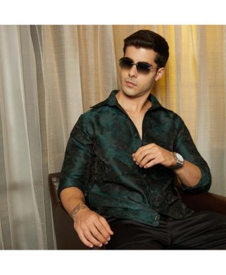 Men's Emerald Green Rosa-Woven Shirt