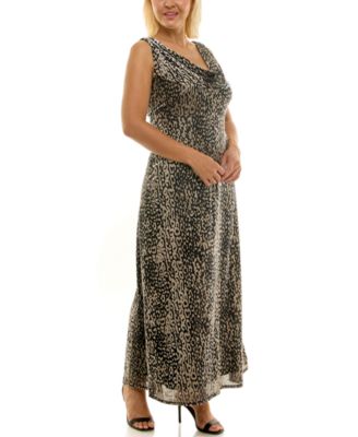 Plus Size Animal Printed Fit and Flare Dress