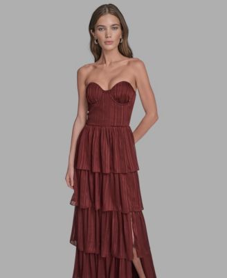 Women's Ruffle Detail Sleeveless Maxi Dress