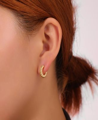 Heart Post Stud, Multi Pink Cubic Zirconia Endless Hoop, Twits Post Hoop 3Pairs Ear Set