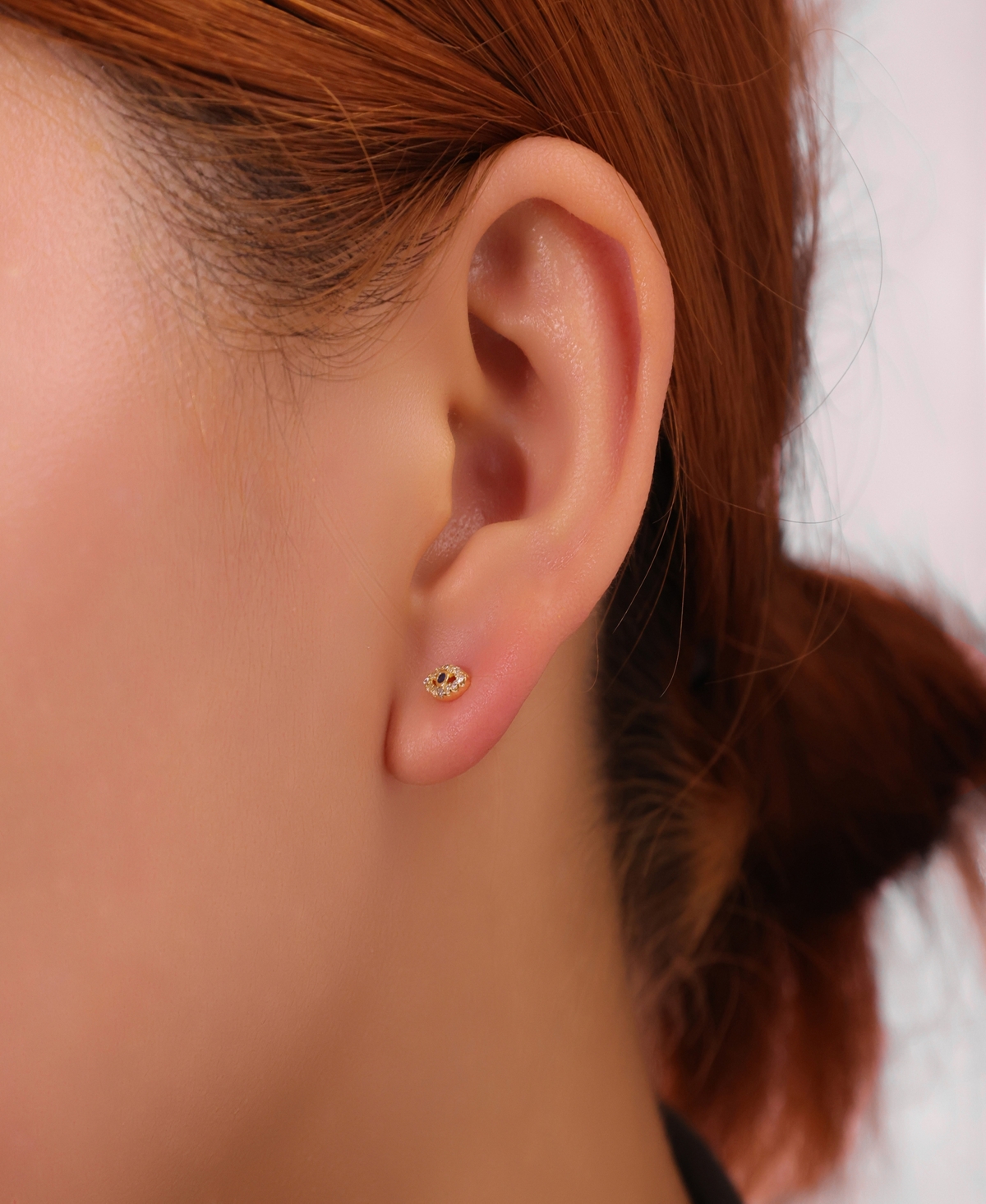 Unwritten Cubic Zirconia Evil Eye Post Stud, Sapphire With Clear Cubic Zirconia Drop Cubic Zirconia Post Hoop 3 Pairs Ear Set