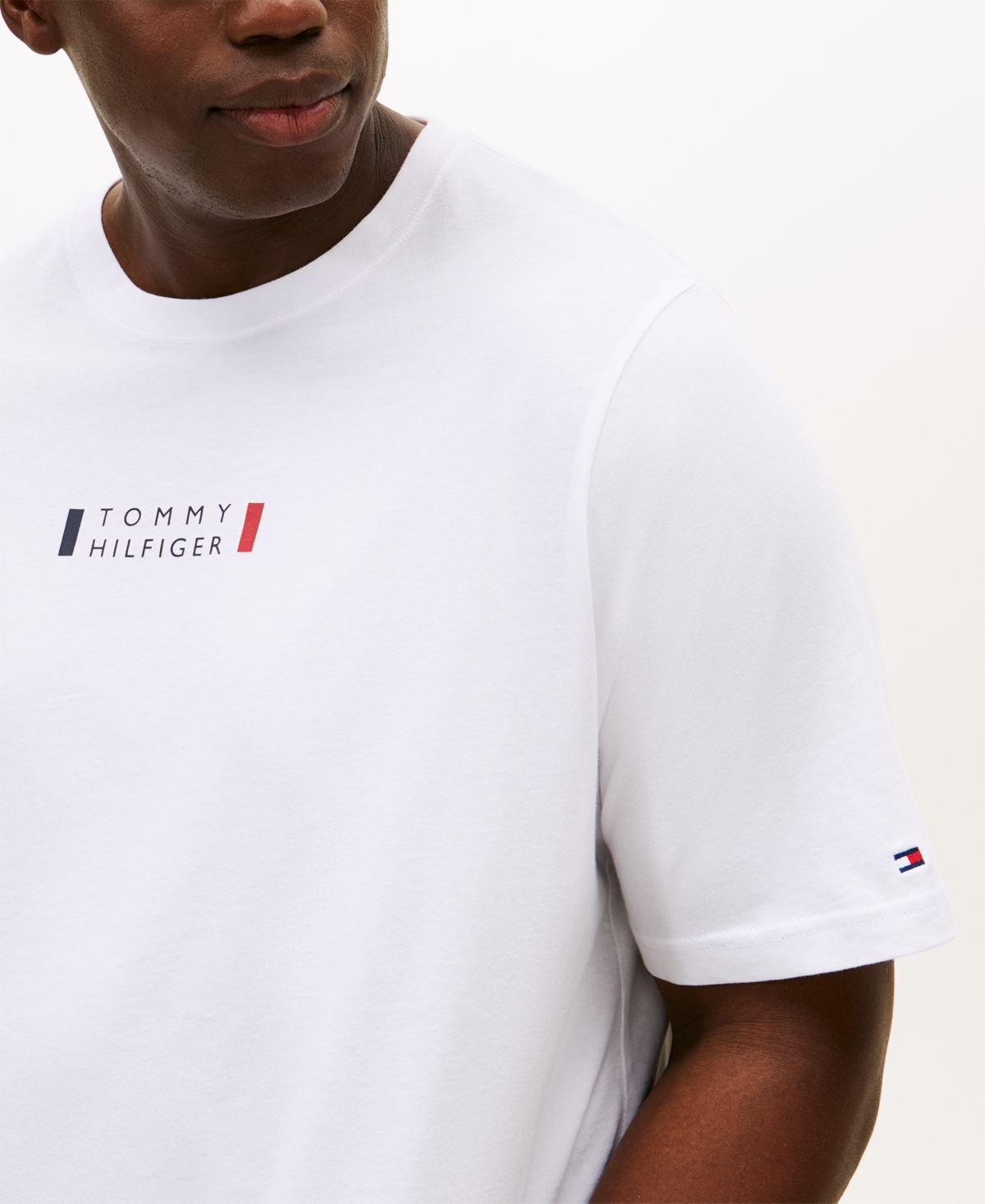 Tommy Hilfiger Men's Big & Tall Small Center Logo T-shirt In White