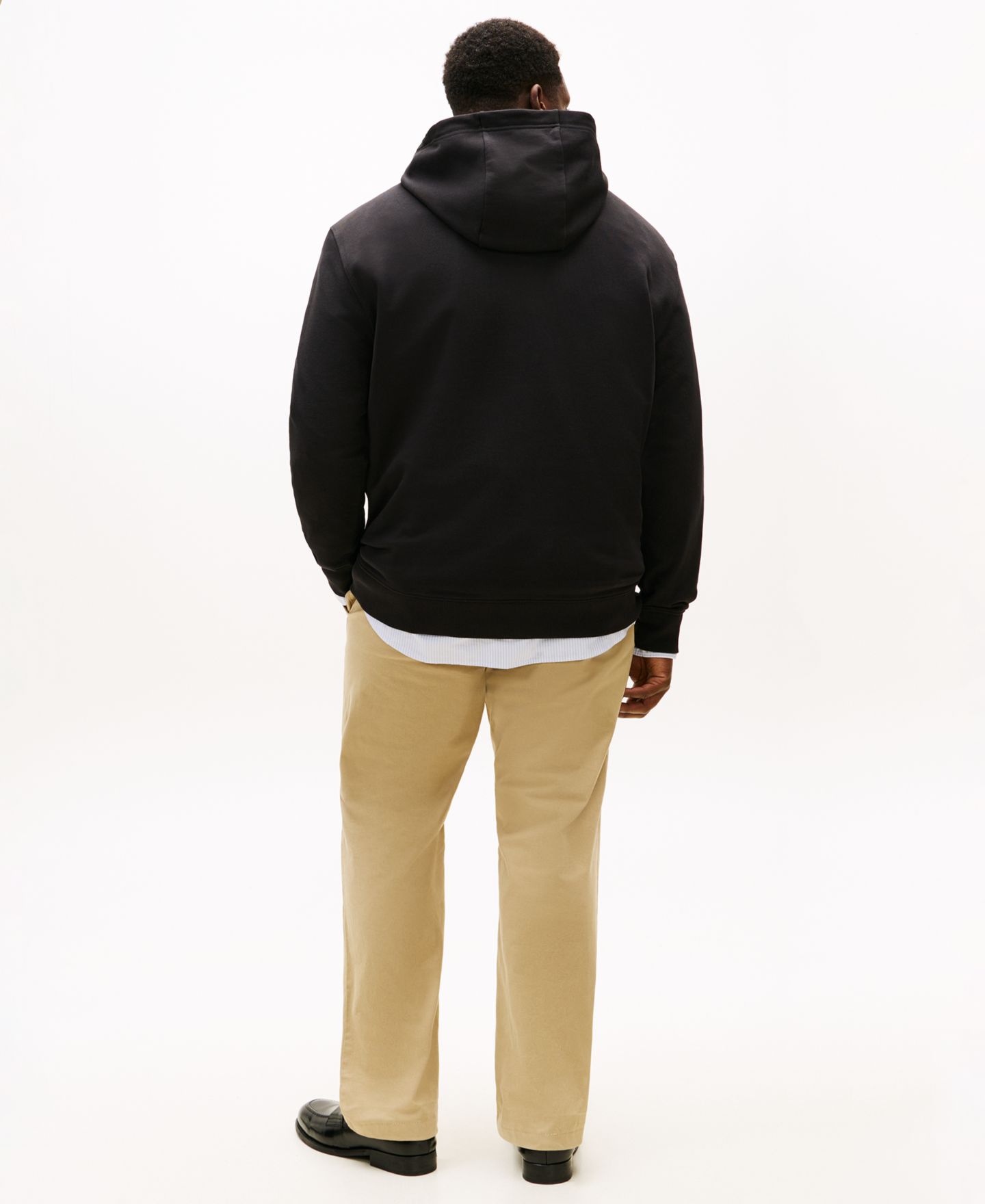 Мужское худи Tommy Hilfiger Big & Tall Essential Hooded, цвет: Чёрный — фото 4