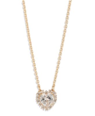 Marchesa - Cubic Zirconia Gold-Tone Heart Pendant Necklace