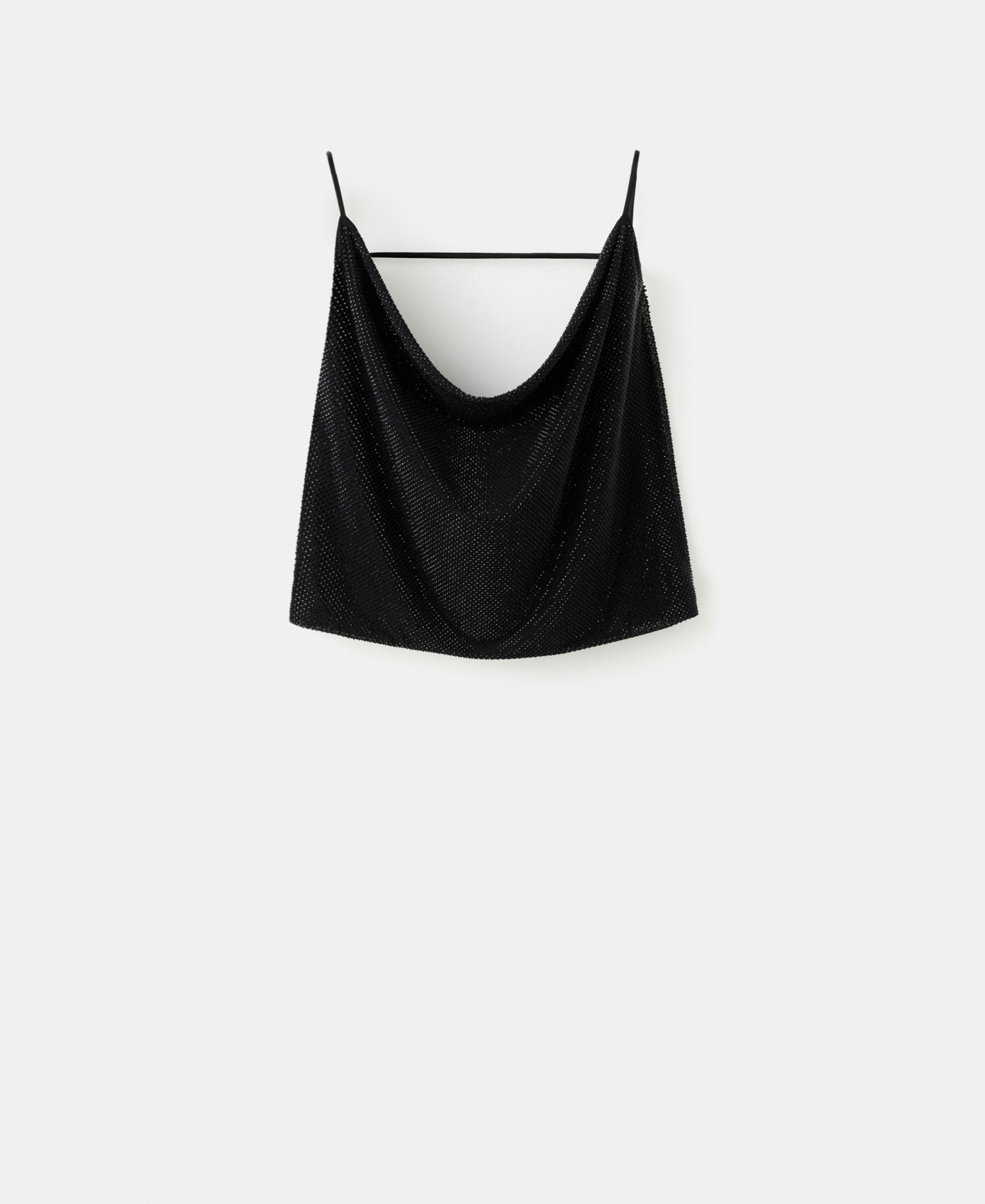Women's Draped Crystal Neckline Top
