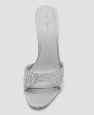 Women's Rhinestone Studded Wedge Heel Sandals