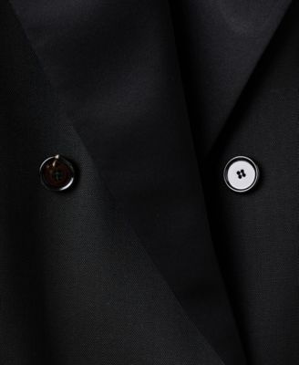 Women's Lapel Detail Wool Blend Suit Blazer