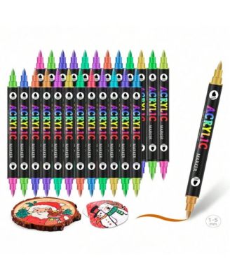 72 Colors Dual Tip Acrylic Paint Markers, Double Color Acrylic Paint Pens for Rock Painting, Stone, Wood, Canvas, Stone, DIY Art Supplies