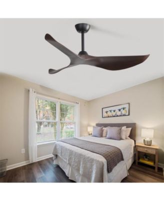 52-inch Lightweight Modern Black 3-Blade Ceiling Fans with Remote Control Function