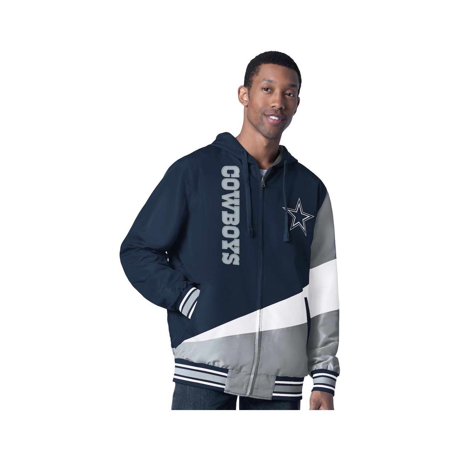 Men's Navy/Charcoal Dallas Cowboys Dual Threat Reversable Full-Zip Jacket