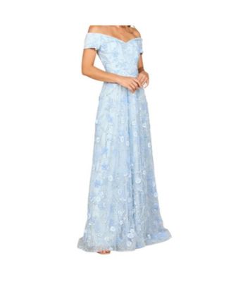 Women's Off Shoulder A-Line Floral Gown