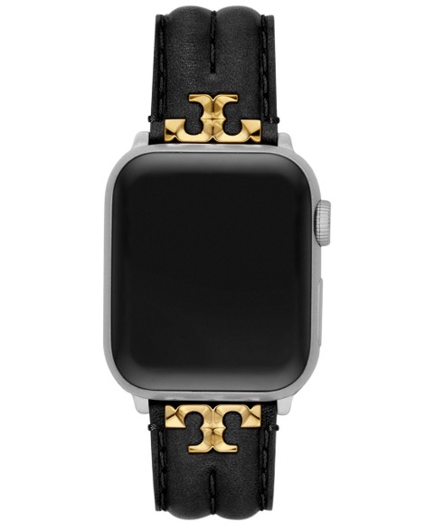 Tory Burch The Kira Black Leather Strap For Apple Watch&reg; 38mm-45mm