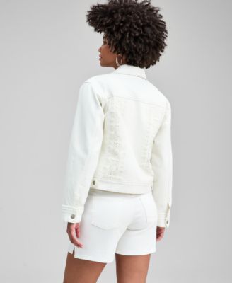 Petite Crochet Denim Collar Jacket, Macy's Exclusive