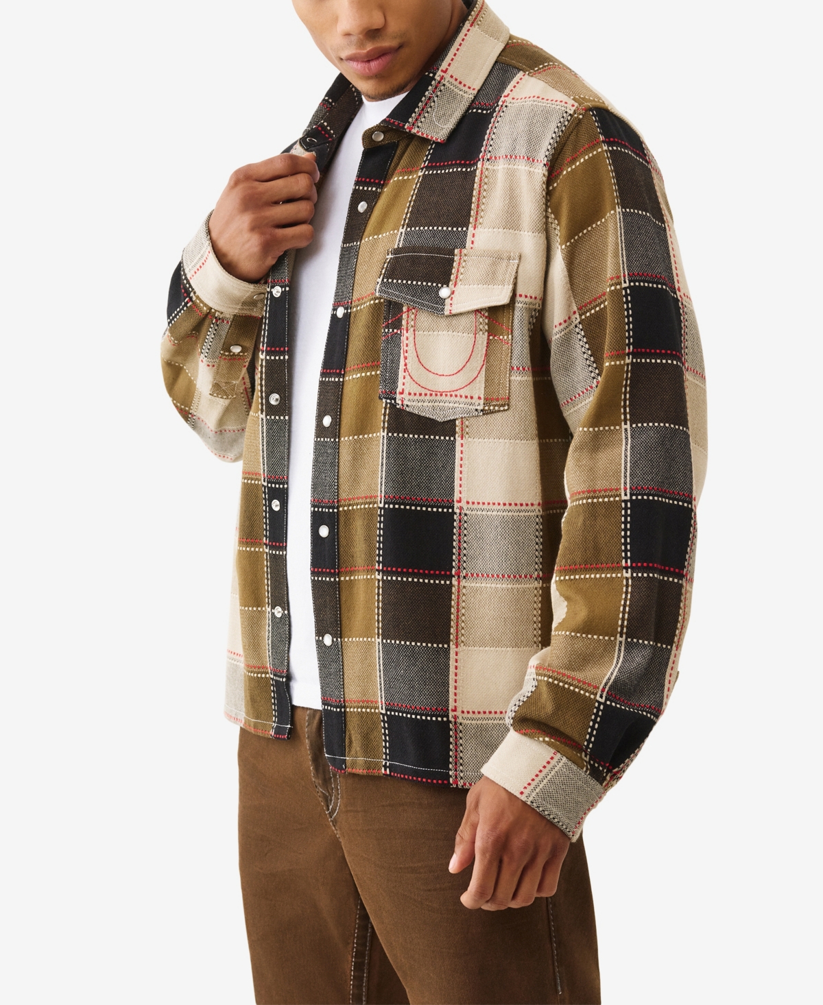 True Religion Men's Straight Hem Western Shirt