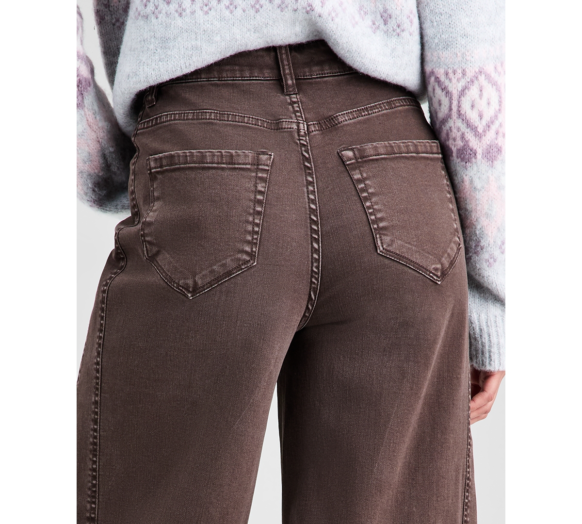 And Now This Women's High-rise Washed Barrel-leg Jeans, Exclusively At Macy's In Brown
