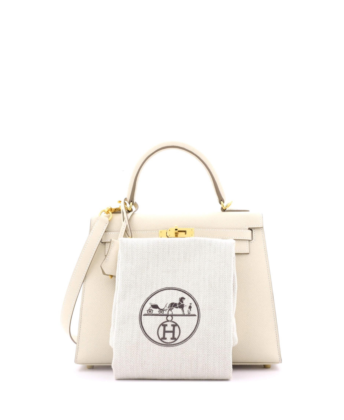 Pre-Owned Hermes Kelly Handbag Light Epsom with Gold Hardware