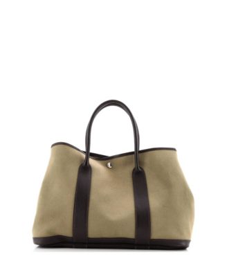 36 Garden Party Tote Toile and Leather