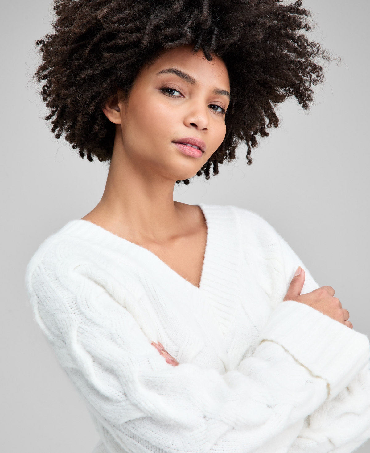 And Now This Women's Long-Sleeve V-Neck Sweater, Macy's Exclusive