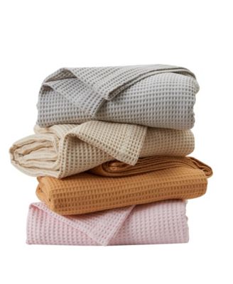 Waffle Weave Textured Cotton Blanket