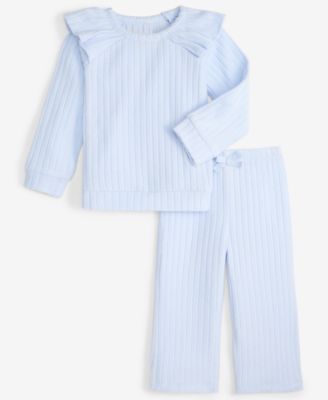 Baby Girls 2-Pc. Wide Rib Soft and Cozy Top & Pants Set, Macy’s Exclusive