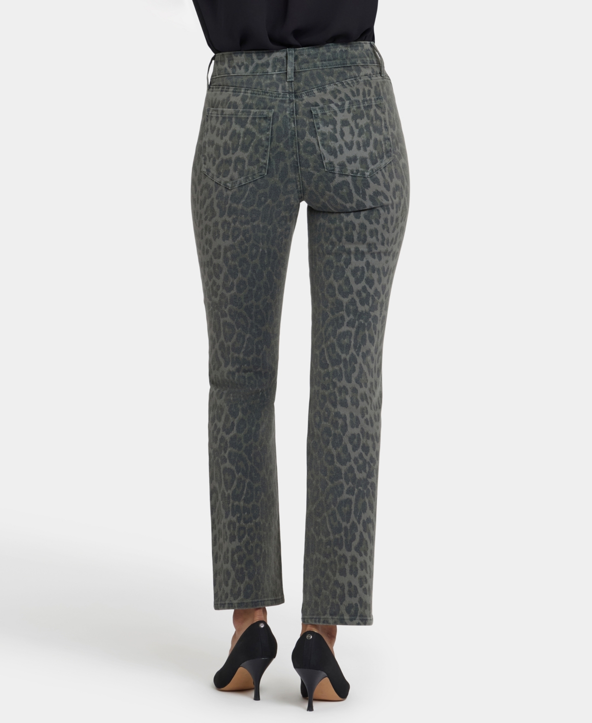 Nydj Petite High Rise Marilyn Straight Short Jeans In Gray