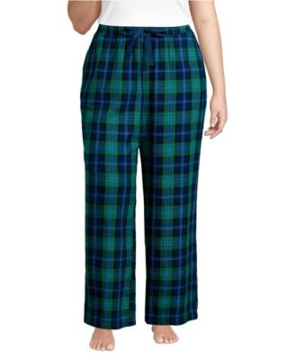 Plus Size Flannel Wide Leg Sleep Pants