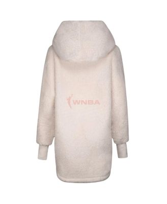 Men's and Women's Cream WNBA Breast Cancer Awareness Oversized Hooded Sweater