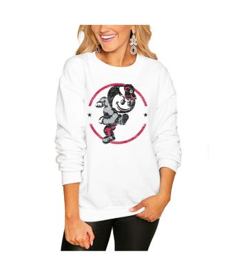 Women's White Ohio State Buckeyes End Zone Pullover Sweatshirt
