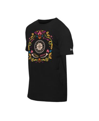 Men's Black Seattle Mariners Día de los Muertos Washed Oversized T-Shirt