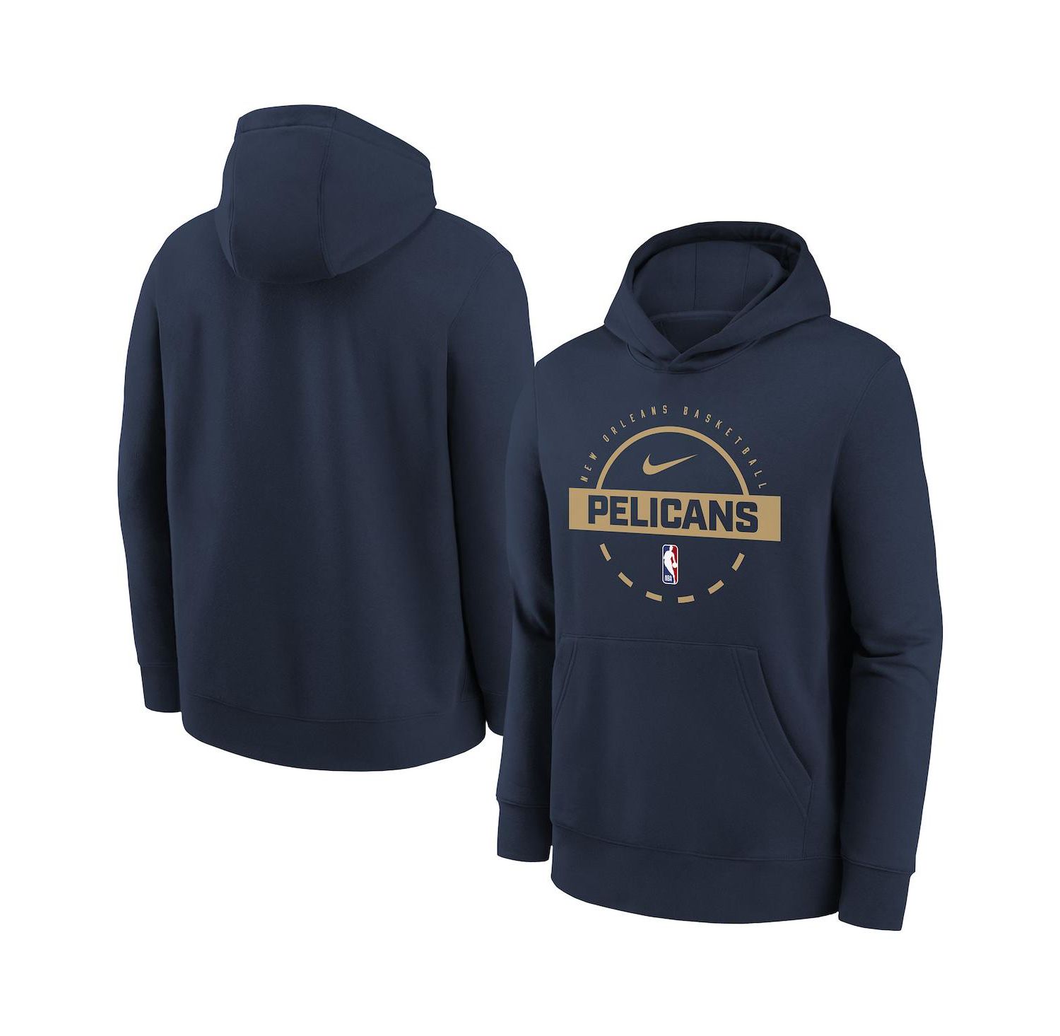 Big Boys and Girls Navy New Orleans Pelicans 2025/26 Club Fleece Practice Hoodie
