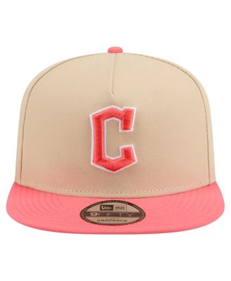Men's Light Beige/Coral Cleveland Guardians Color Pack A-Frame 9FIFTY Snapback Hat