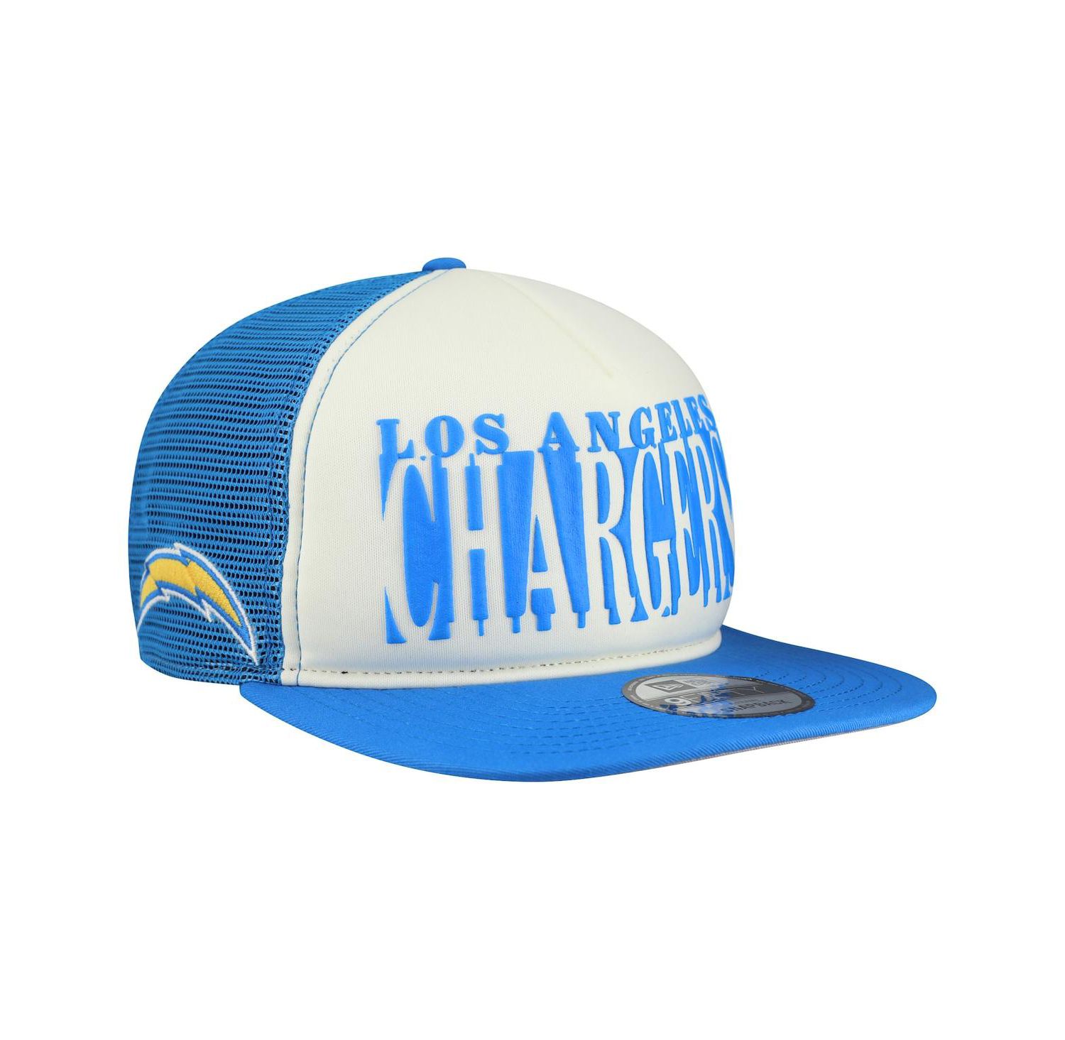 Men's Cream/Powder Blue Los Angeles Chargers Cutout A-Frame 9FIFTY Snapback Hat