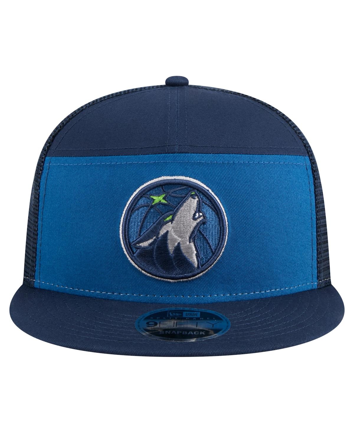 New Era Men's Blue/Navy Minnesota Timberwolves Outdoor Split Panel 9FIFTY Snapback Hat
