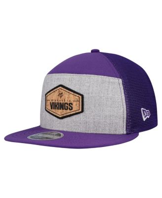 New Era - Men's Gray/Purple Minnesota Vikings Cork Split Panel 9FIFTY Trucker Snapback Hat