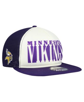 New Era - Men's Cream/Purple Minnesota Vikings Cutout A-Frame 9FIFTY Snapback Hat