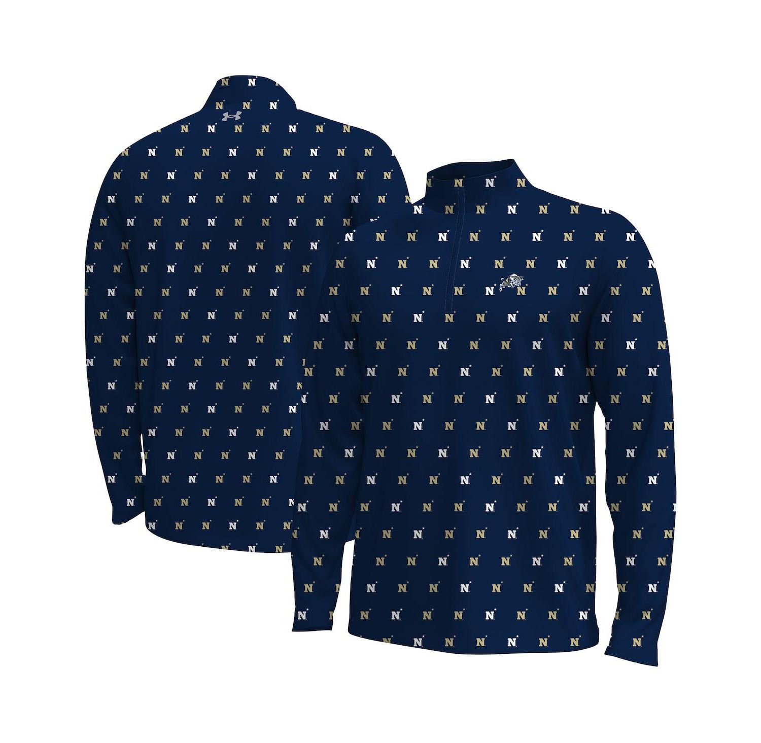 Men's Navy Midshipmen Gameday Armourfuse Half-Zip Sweatshirt