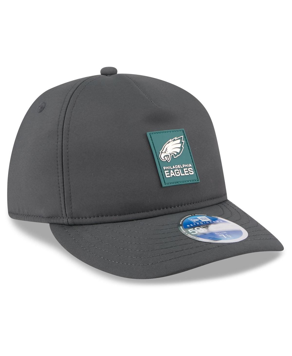 New Era Men's Charcoal Philadelphia Eagles 2025 Sideline Cold Weather Retro Crown 59FIFTY Fitted Hat