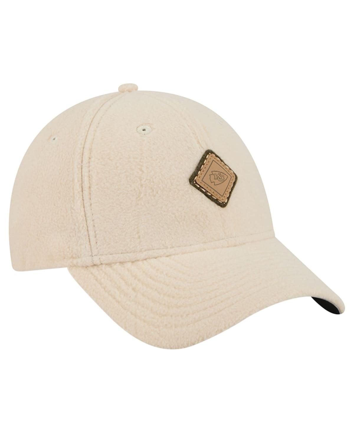New Era Women's Cream Kansas City Chiefs Comfy 9forty Adjustable Hat In Neutral