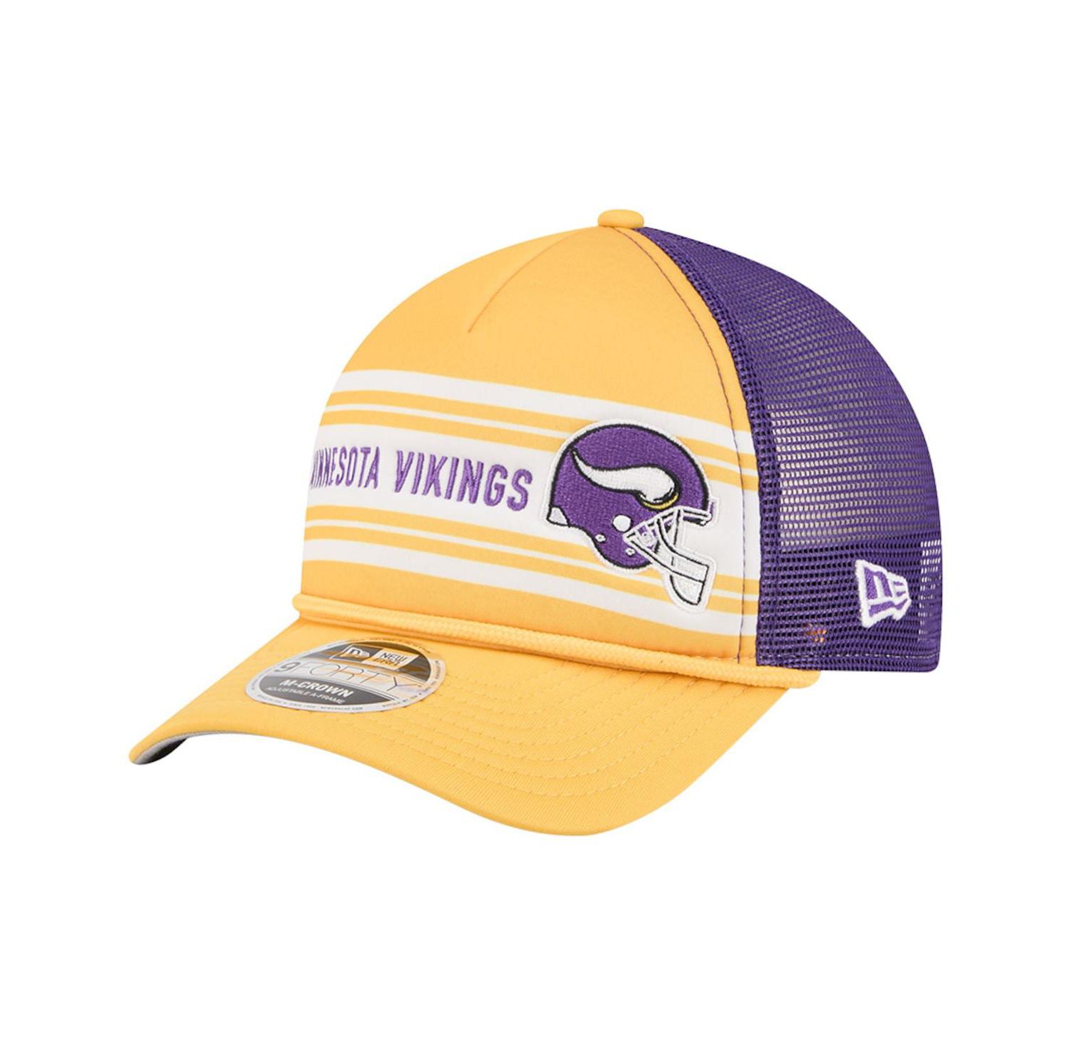 Men's Gold Minnesota Vikings Linear A-Frame 9FORTY Adjustable Hat