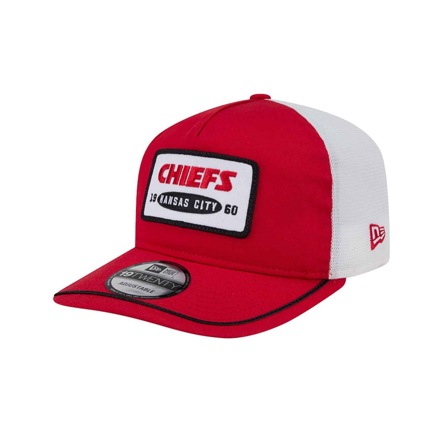Men's Red/White Kansas City Chiefs Patch 19TWENTY Adjustable Hat