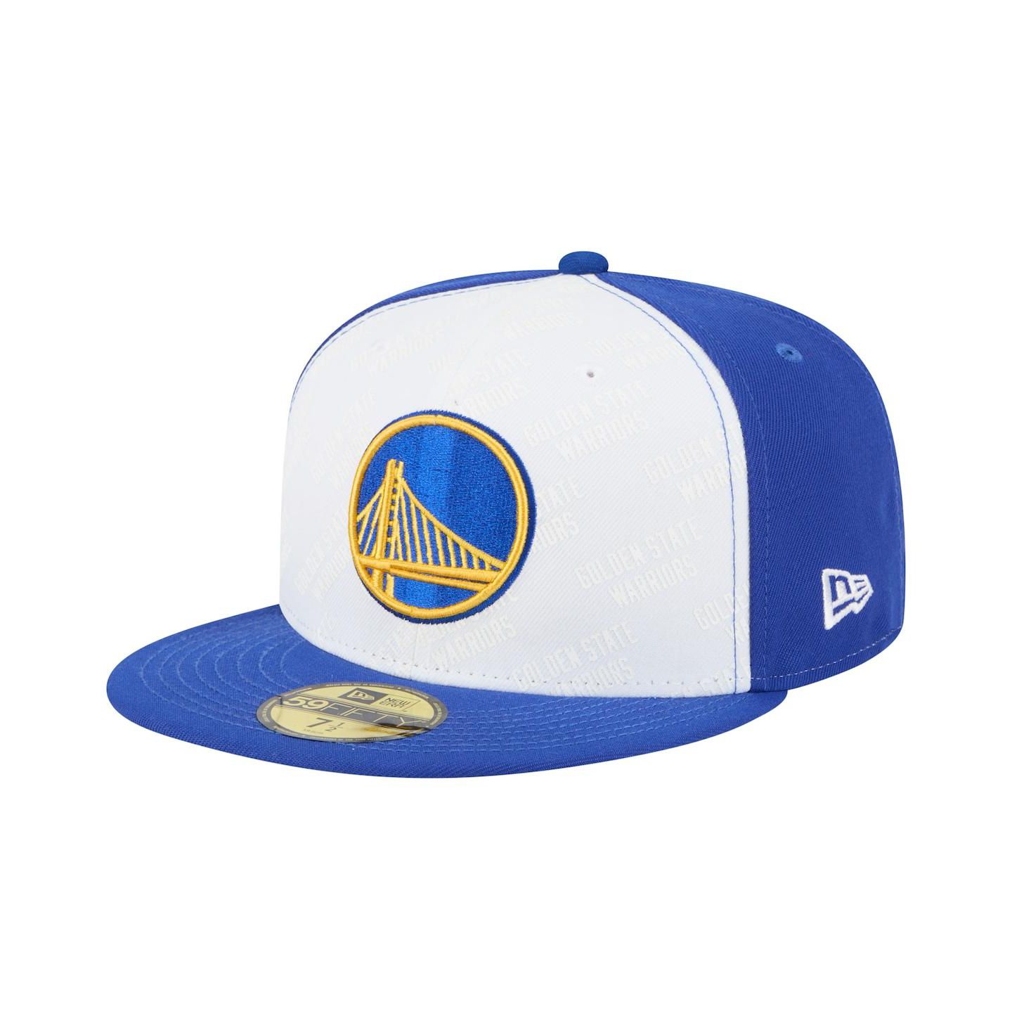 Мужская кепка New Era White/Royal Golden State Warriors Repeat 59Fifty Fitted Hat — фото 1