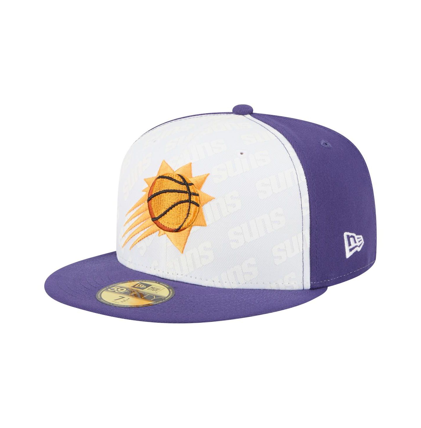Мужская кепка New Era White/Purple Phoenix Suns Repeat 59Fifty Fitted Hat — фото 1